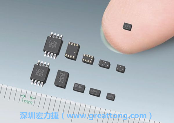 常規(guī)IC與WLP制作的封裝設計元件，尺寸有極大的差異，WLP僅需晶粒尺寸就有相同的電氣特性。